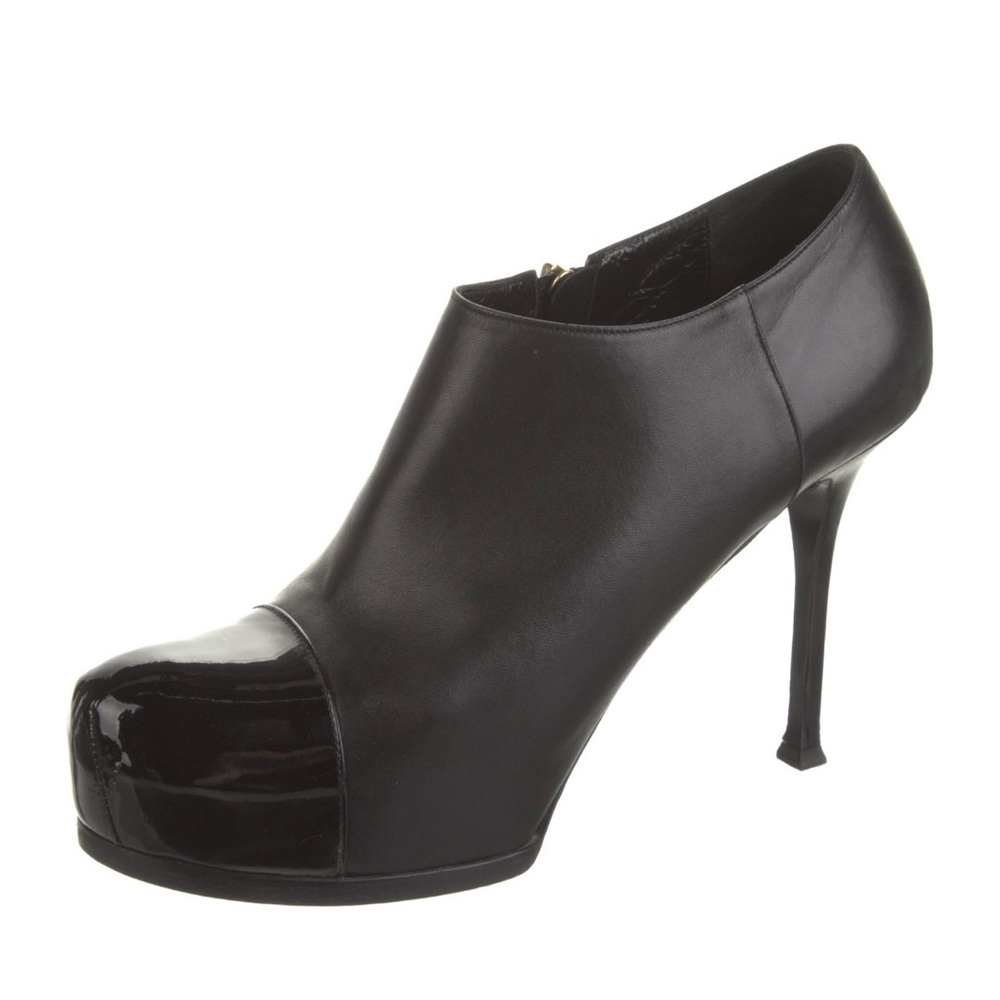 Yves Saint Laurent Rive Gauche Leather Ankle Boots